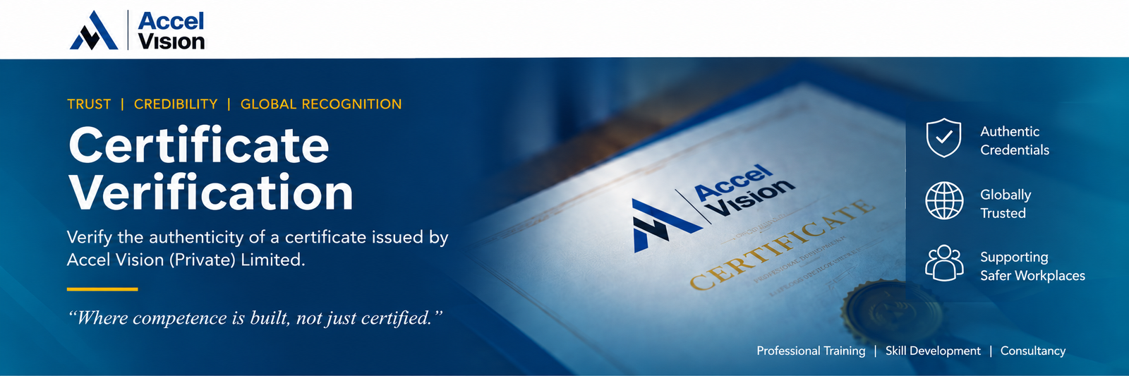 Accel Vision Certificate Verification